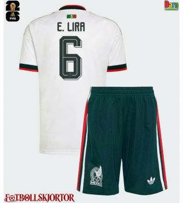 Mexiko Erik Lira #6 Borta Kläder Barn VM 2026 Kortärmad (+ Korta byxor)